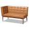 Baxton Studio Sanford Mid-Century Modern Tan Faux Leather and Walnut Brown Finished Wood 4-Piece Dining Nook Set 184-11346-11348-9305-Zoro - alternate 7